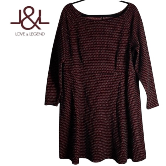 2X Love & Legend Skater Dress with Boat Neck and Exposed Zipper Detail - Picture 3 of 17